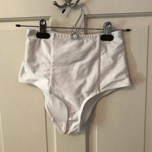 White high waisted swim bottoms